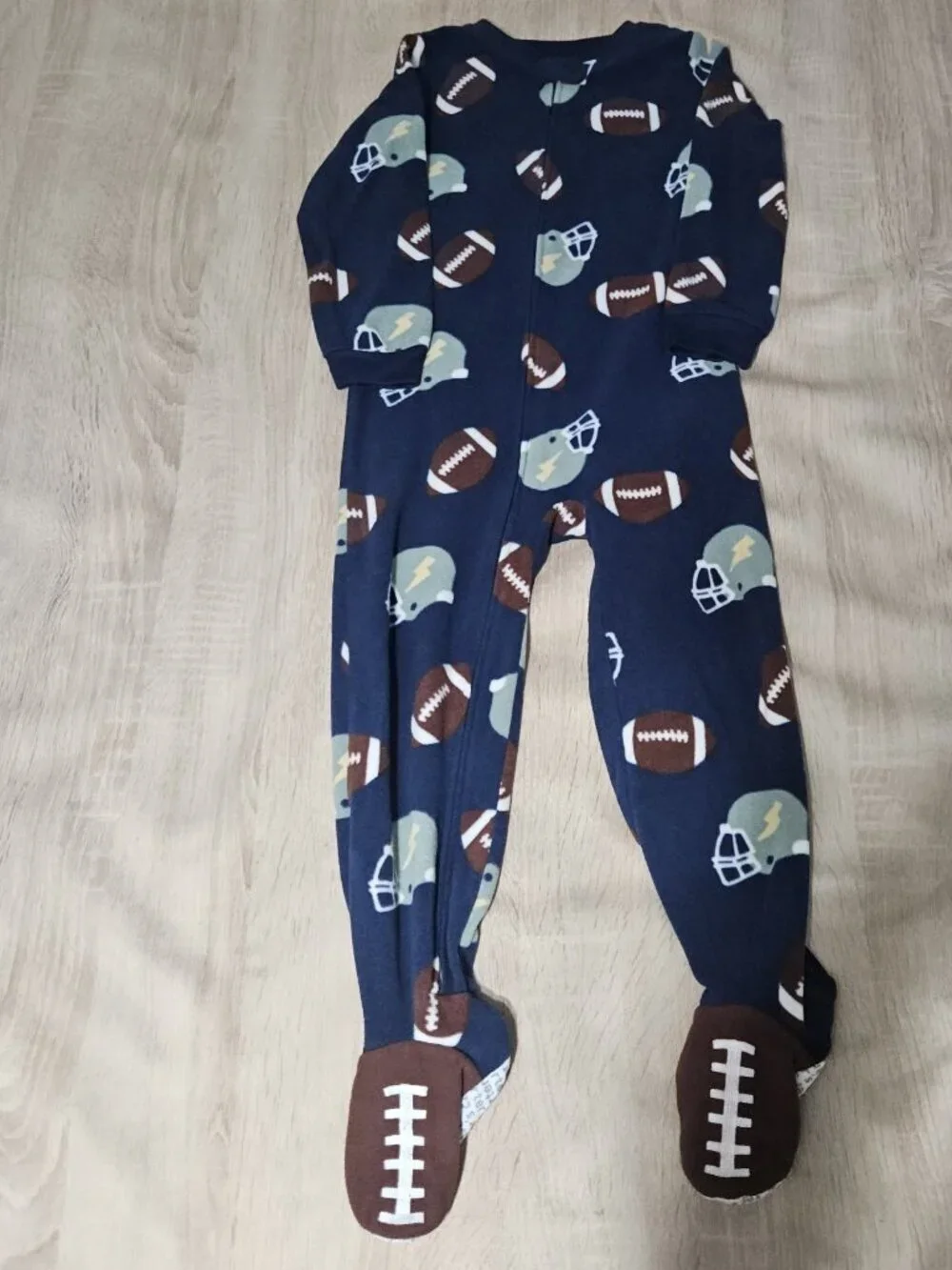 Boys Size 5 / 6 Pjs Pajamas Fleece Footed Carters Sports Dinosaurs